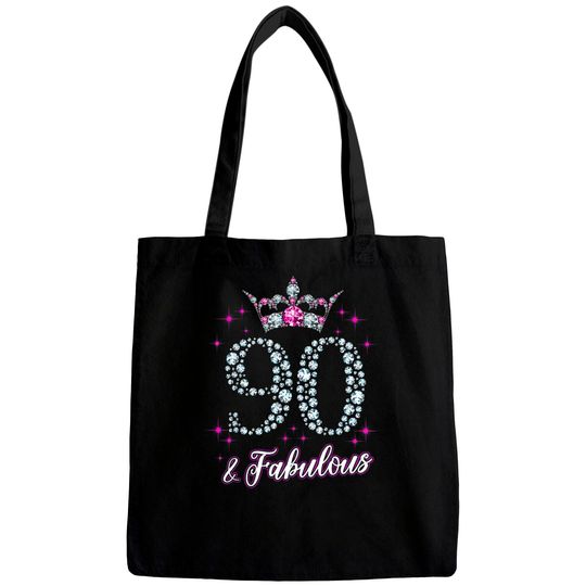 Womens 90 And Fabulous 1929 90Th Birthday Gift Tee Bags