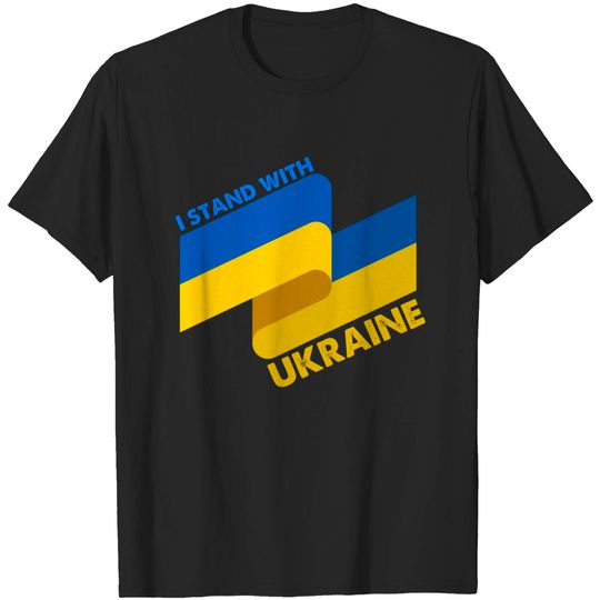Ukrainian Flag Support I stand with Ukraine ribbon T-Shirt