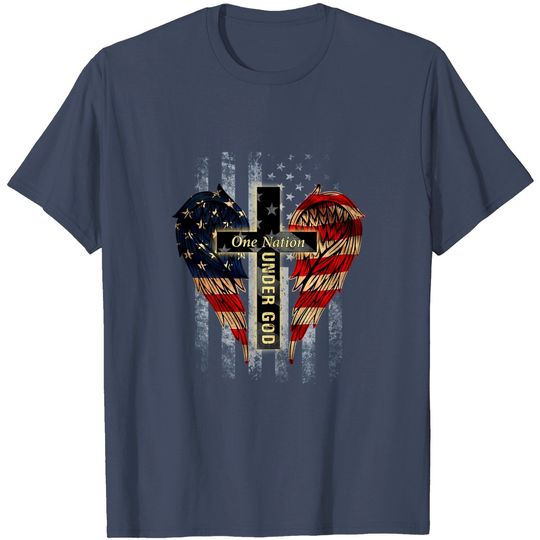 One Nation Under God Distressed Flag, Patriotic Christian, T-Shirt