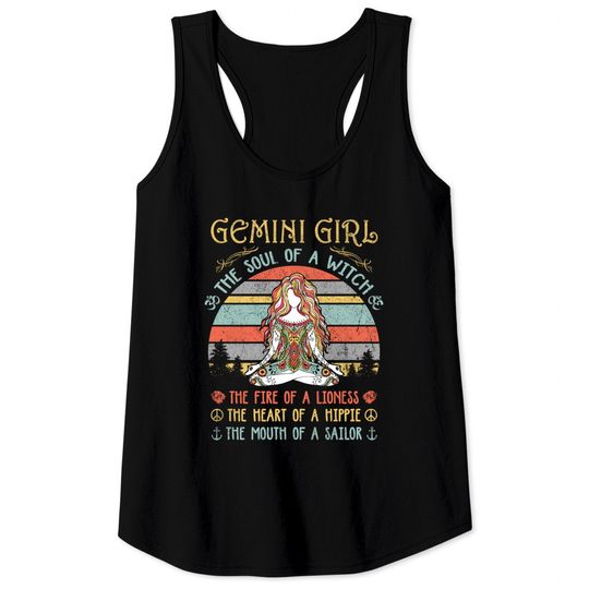 Gemini Girl The Soul Of A Witch Vintage Birthday Tank Top