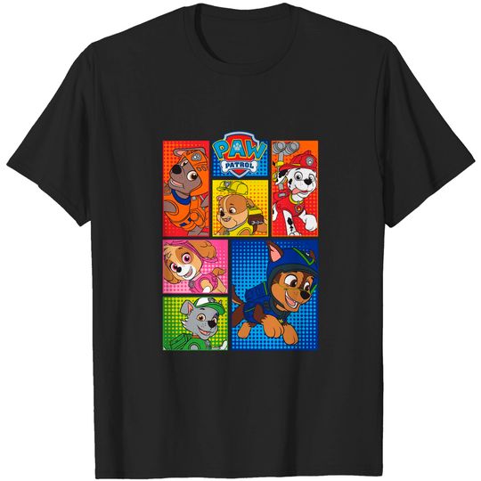 Paw Patrol Group Shot Of Pups In Shapes T-Shirt