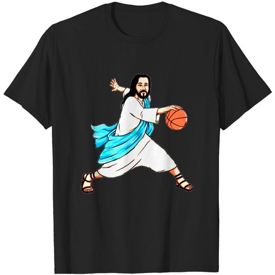 Funny Jesus T-Shirt Jesus Play Basketball Funny Christmas