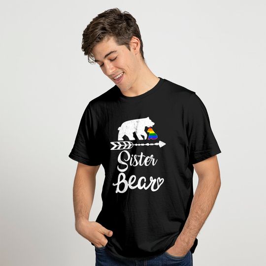 Sister Bear LGBT Christmas Rainbow Pride Gay Lesbian T-Shirt