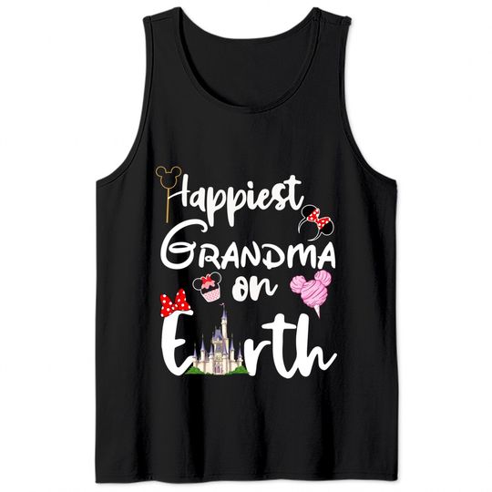 Happiest Grandma On Earth Tank Tops, Disney Grandma Tank Tops, Mother's Day Tank Tops, Gift Idea For Disney Grandma, Mother's Day Gift