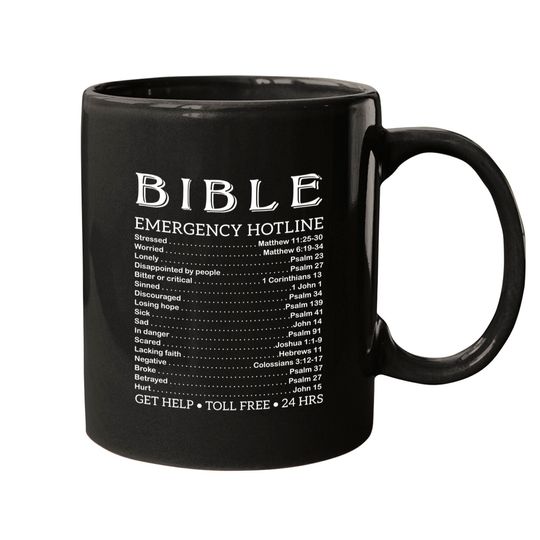 Bible Hotline Numbers Emergency Scripture Pullover Mugs