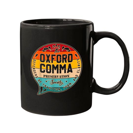 The Oxford Comma Preservation Society Team Oxford Vintage Mugs