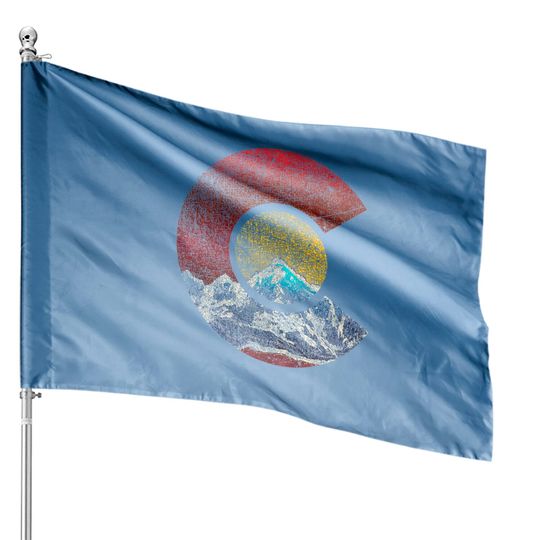 Colorado House Flags with Flag Themed Mountain