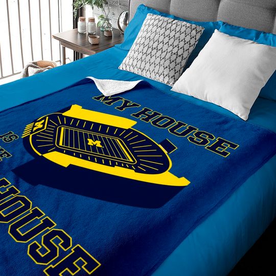 University of Michigan Wolverines My House is The Big House Baby Blankets
