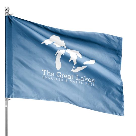 Unsalted And Shark Free Michigan Great Lakes - Michigan - House Flags