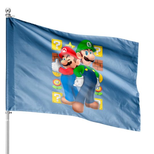 Mario House Flags Nintendo Super Mario Luigi Thumbs Up Graphic