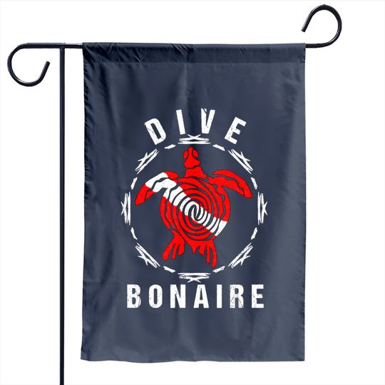 Dive Bonaire Garden Flag Vintage Tribal Turtle Gift Garden Flag