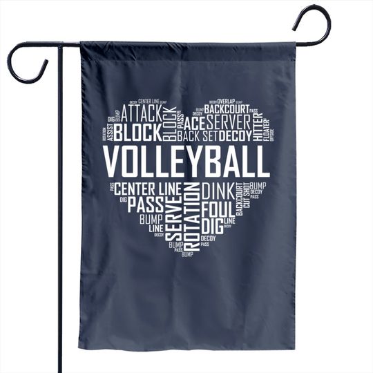 Volleyball Lover Heart Volley For Players And Coaches Garden Flag