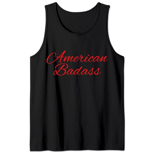 Kid Rock American Badass (cursive script font) Tank Tops