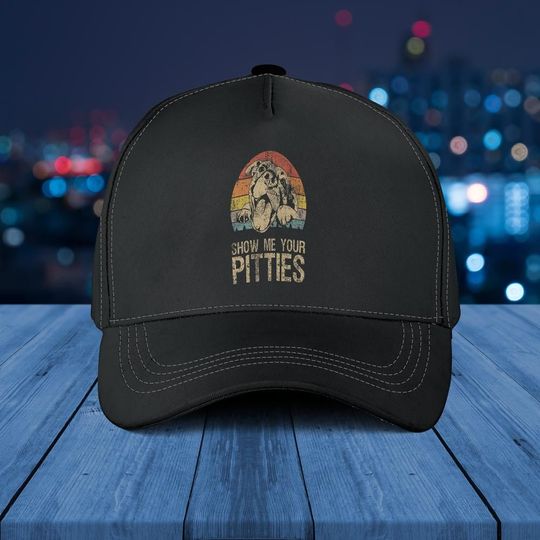 Show Me Your Pitties Funny Pitbull Dog Lovers Retro Vintage Baseball Caps