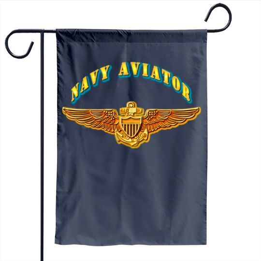 Garden Flag - Emblem - Navy - Aviator Garden Flag