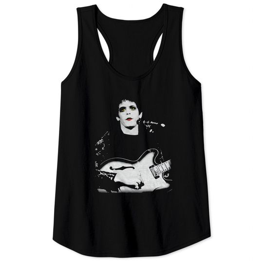 Lou Reed Unisex Tank Tops: Bleached Photo