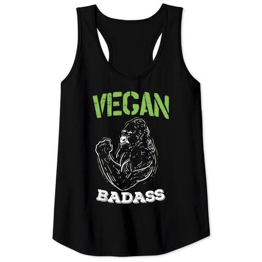 Vegan Badass Plant Powered Muscle Veggie Go Green Fitness Tank Tops