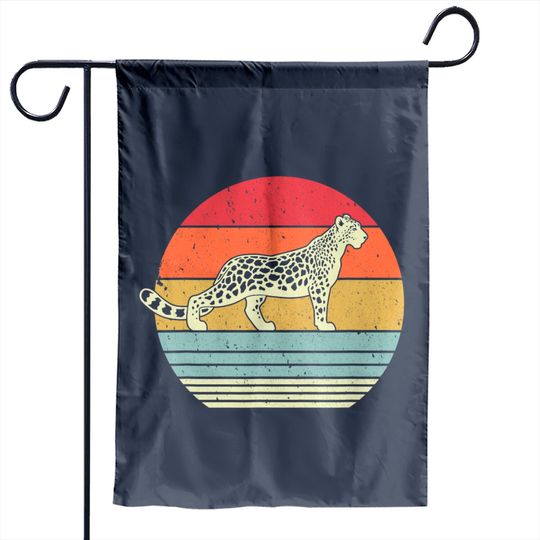 Snow Leopard Garden Flag. Retro Style Garden Flag