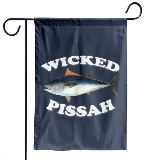 Wicked Pissah Bluefin Tuna Illustration Fishing Angler Gear Garden Flag