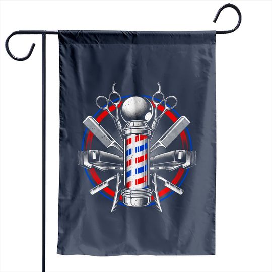 Funny Barber Gift For Men Barbershop Pole Tools Hairstylist Garden Flag