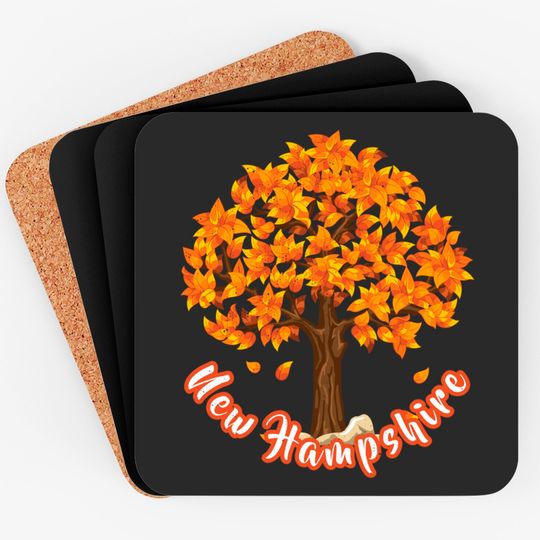Distressed Visit New Hampshire Autumn Leaves Leaf Peeping Coaster