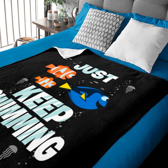 Disney Finding Dory Just Keep Swimming Graphic Baby Blankets