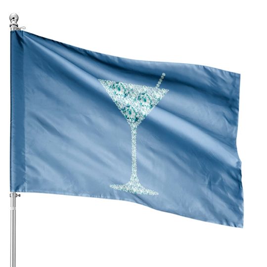 Happy Hour Martini Glass Alcohol Drinking Gifts House Flag