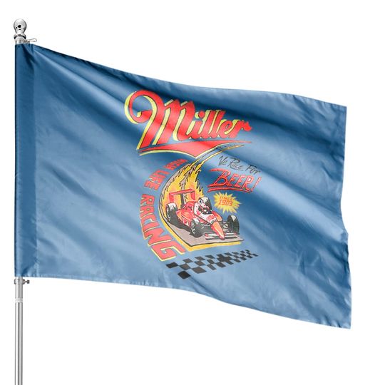 Vintage Miller Highlife Racing Beer House Flag