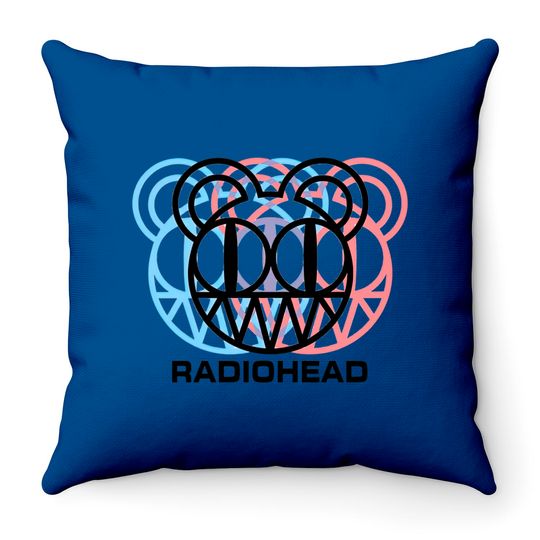 Radiohead Logo Dizzy Glitch - Radiohead - Throw Pillows
