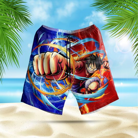 3D Anime Mens Swim Trunks Summer Beach Shorts Board Shorts