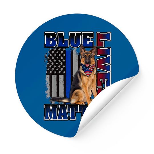 Police Officer K9 Dog Sticker Blue Lives Matter Blue Line Flag Sticker