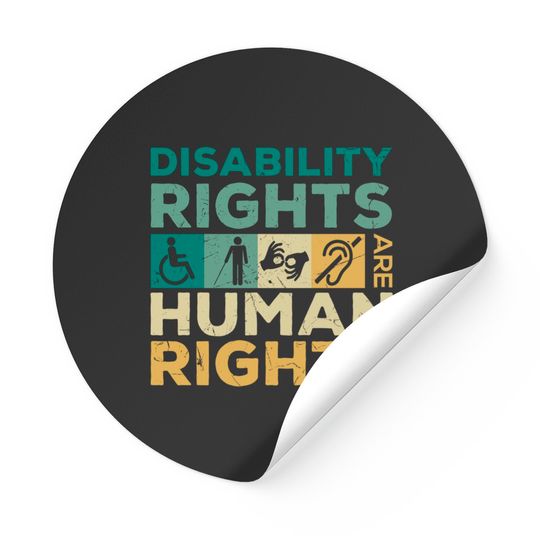 Cool Disability Rights Are Human Rights Support Caregivers Sticker