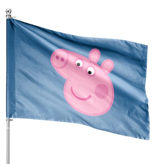 Family Pig Big Face House Flags