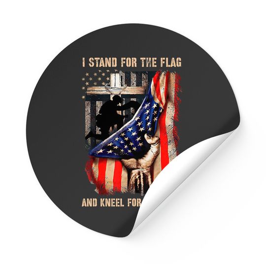 I Stand For The Flag And Kneel For The Cross Sticker Usa Flag Veteran Sticker Patriotic Military Country Sticker For Men