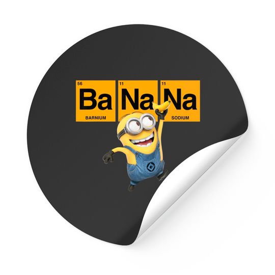Despicable Me Minions Banana Elemental Square Happy Portrait Sticker