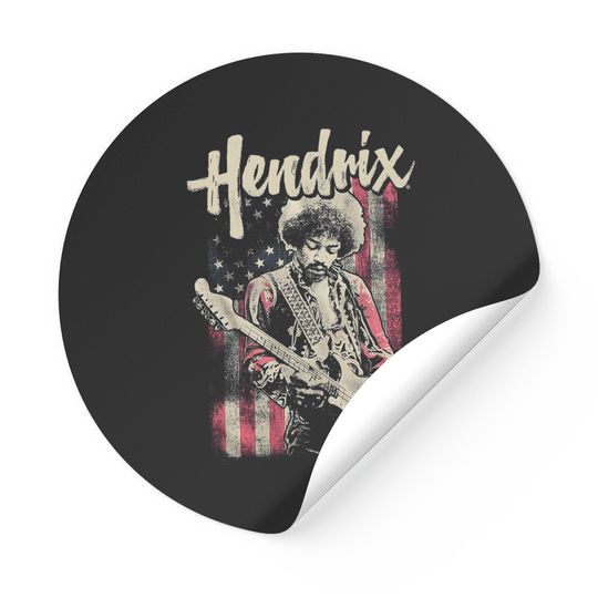 Jimi Hendrix Flag Rock And Roll Sticker