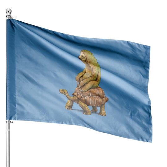 Speed is Relative - Sloth Turtle - House Flags