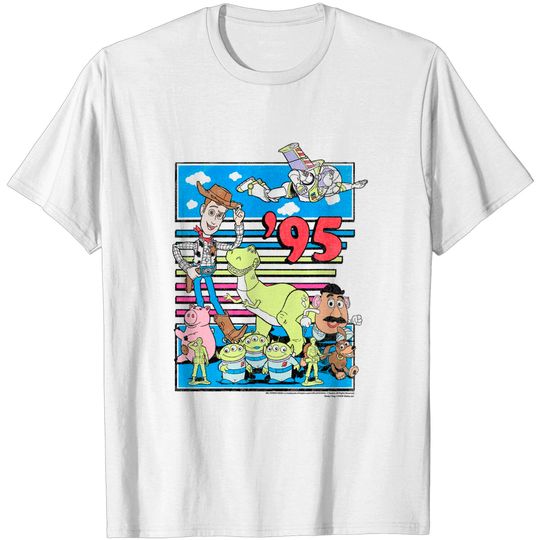 Pixar Toy Story 95 Retro Distressed Colorful T-Shirt T-Shirt