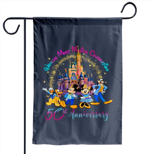 Disney World 50'th Anniversary Garden Flags, Disney 50'th Anniversary Trip, Disney Family Garden Flags