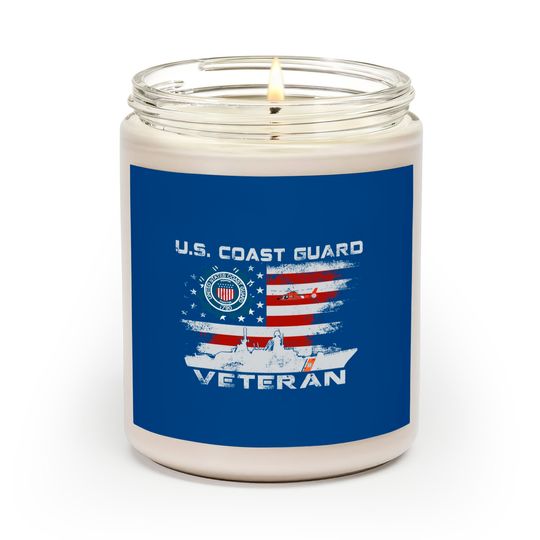 Us Coast Guard Veteran Scented Candles Vintage Veteran Flag Scented Candle Scented Candles