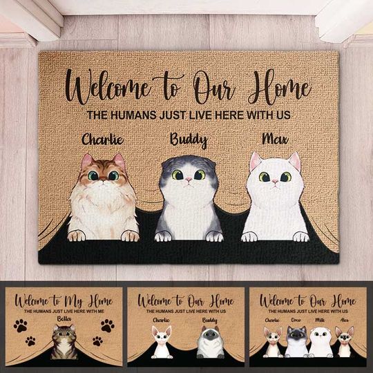 Welcome To My Home - Funny Personalized Cat Decorative Mat