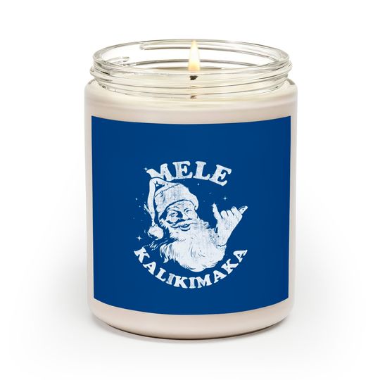 Retro Christmas Mele Kalikimaka Santa Shaka Hawaii Scented Candles