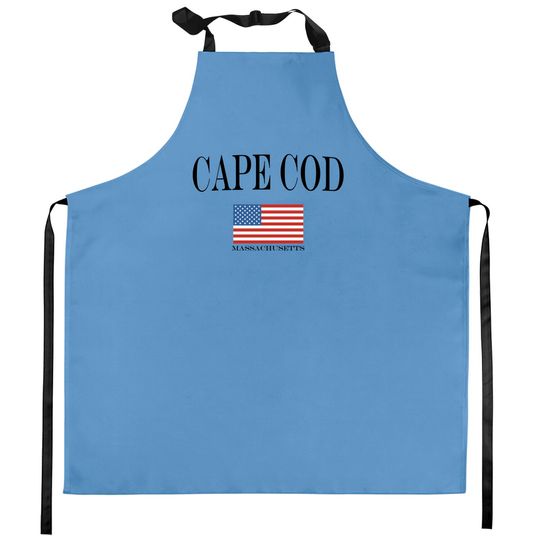 Cape Cod Unisex Kitchen Aprons | Vintage Style Cape Cod American Flag Crewneck Kitchen Aprons