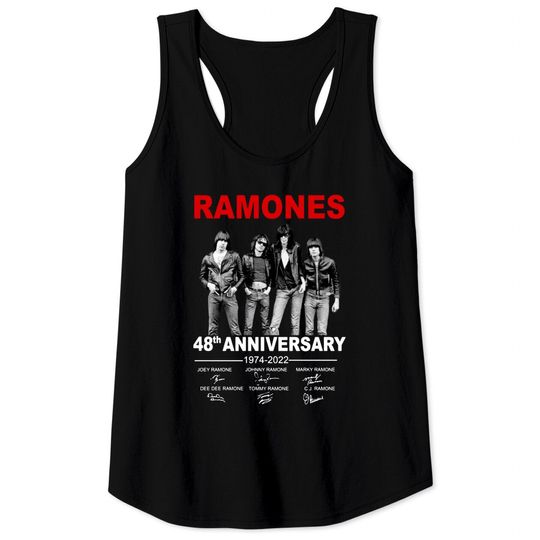 Ramones 48th Anniversary 1974-2022 Signatures Tank Tops