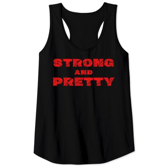 Robert Oberst Strong And Pretty | Distressed Scratched Red Font Tank Tops