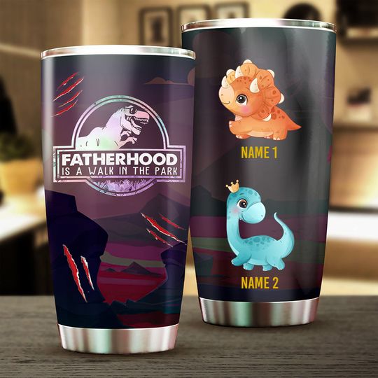 Gift for Dad - Fatherhood Is A Walk In The Park - Dark Ver. - Personalized Tumbler