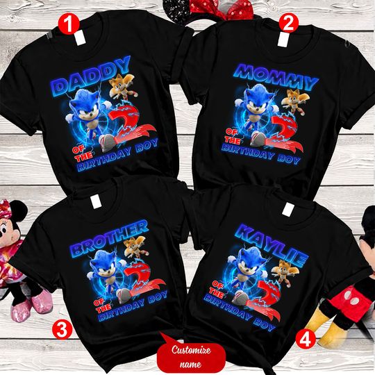 Personalized Birthday Sonic 2 The Hedgehog T-Shirt