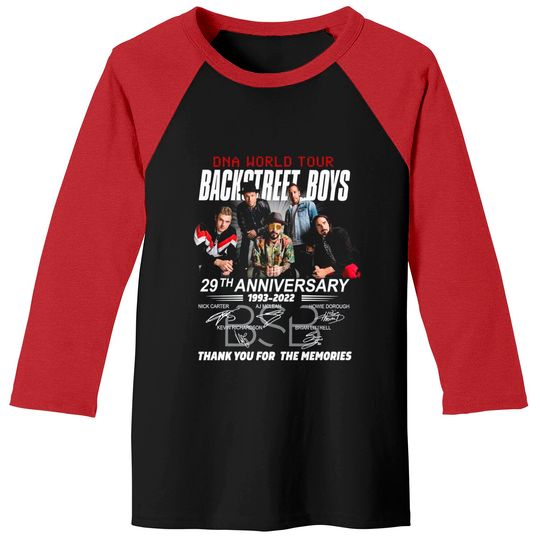 Backstreet Boys DNA World Tour 2022 Baseball Tees, Backstreet Boys 29th Anniversary 1993-2022 Signature Baseball Tees