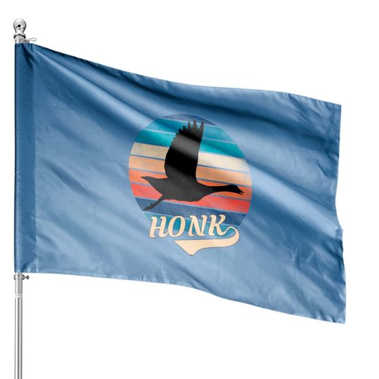 Goose Honk Retro Sunset - Goose Band - House Flags