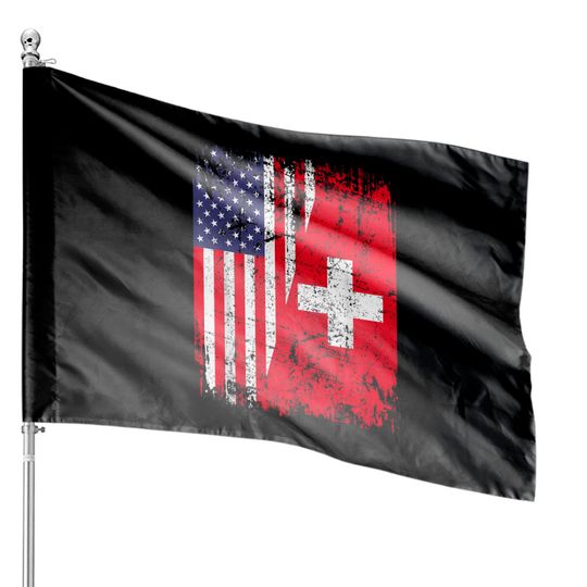 SWISS ROOTS | Half American Flag | SWITZERLAND House Flags
